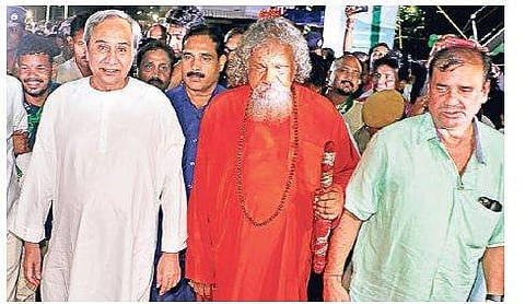 Chief Minister Naveen Patnaik takes a walk on Pokhariput flyover after inauguration in Bhubaneswar on Thursday | Irfana