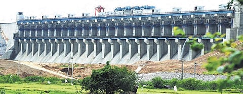 Water would soon be released to Mid Manair Dam (above) from SRSP