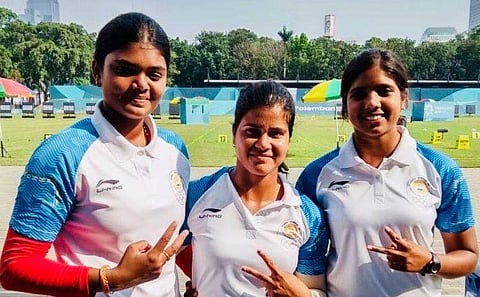 Indian women's archery compound team (Photo | Sports Authority of India Twitter)
