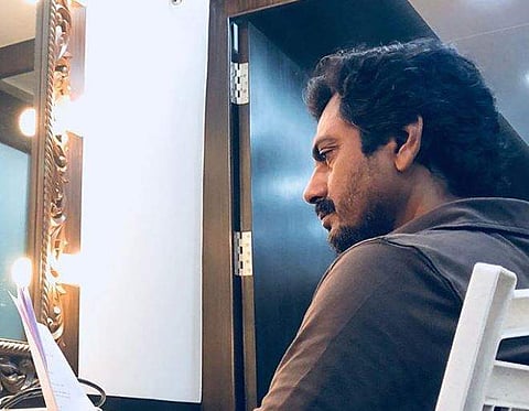 Naazuddin Siddiqui on the set of Rajinkanth's 165th film. (Photo | Instagram)