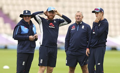 England's Jonny Bairstow and Joe Root attend a nets session at The AGEAS Bowl, Southampton | AP