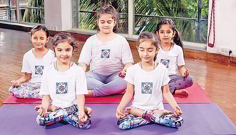 Kids during a session;