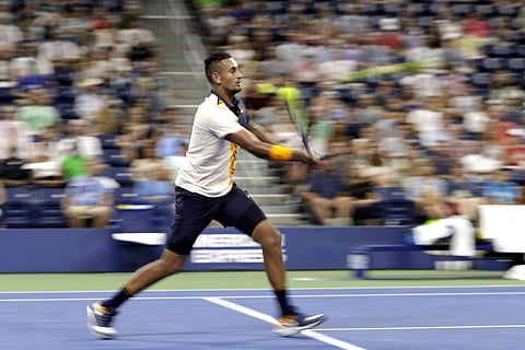 Nick Kyrgios laughed at the suggestion that he had received coaching or a pep talk from Lahyani | AP