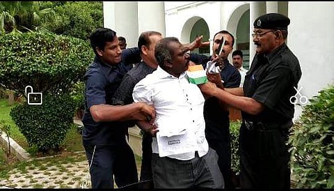 The man who entered Kerala CM Pinarayi Vijayan's presence at Kerala House in New Delhi, wielding a knife in his hand.