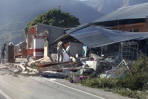 Houses damaged by an earthquake are seen in North Lombok, Indonesia, Monday, Aug. 6, 2018. (Photo | AP)