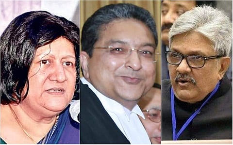 From (L-R) Newly sworn in SC judges Indira Banerjee, Vineet Saran and K M Joseph (File Photos)