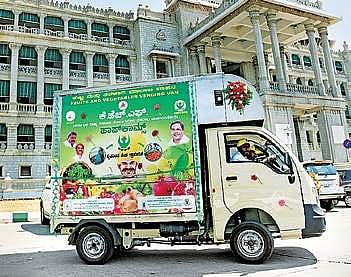 HOPCOMS vehicles to deliver veggies at Bengaluru doorsteps