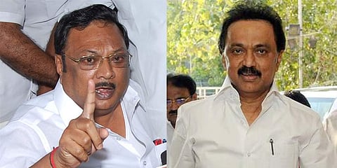 M K Alagiri (L) and M K Stalin (R), the two sons of the DMK doyen M Karunanidhi. (Photos | EPS)