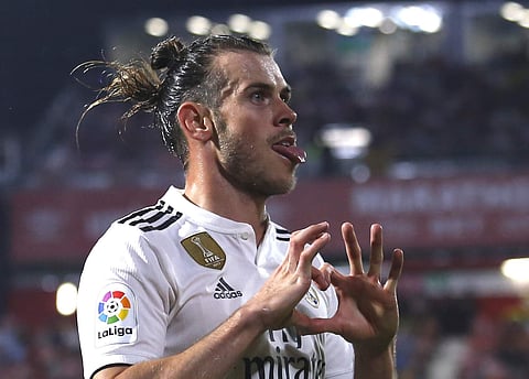 Real Madrid's Gareth Bale celebrates scoring his side's third goal during Spanish La Liga match against Girona. | (File | AP)
