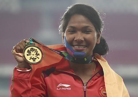 Asian Games Heptathlon gold medalist Swapna Barman (Photo | AP)