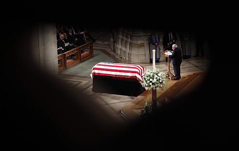 Former Secretary of State Henry Kissinger speaks at John McCain's memorial service. (Photo | AP)