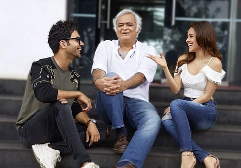 Hansal Mehta with Rajkummar Rao and NNushrat Bharucha
