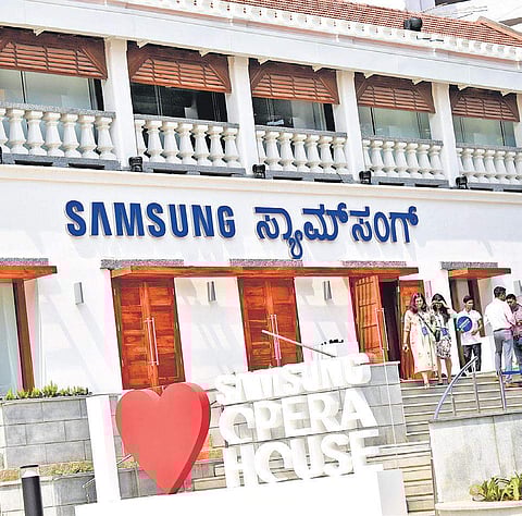 People thronged the re-opening of the Opera House on Brigade road on Tuesday