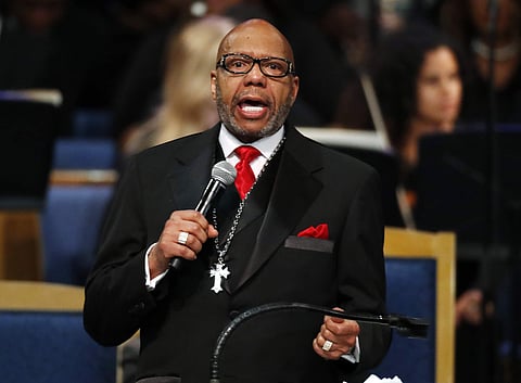 Rev. Jasper Williams, Jr., delivers the eulogy during the funeral service for Aretha Franklin at Greater Grace Temple, in Detroit. (Photo | AP)
