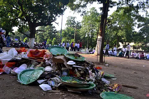 Garbages littered at lower PMG in Bhubaneswar