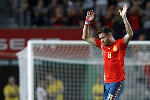 Spain's Saul Niguez greets supporters and leaves the field during the UEFA Nations League football match against Croatia (File | AP)