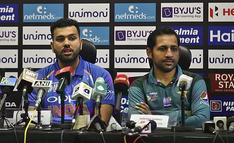 Captains of India Rohit Sharma and Pakistan Sarfraz Ahmed (File | AP)