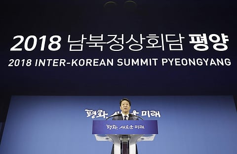South Korean Presidential chief of staff Im Jong-seok speaks to the media during a briefing at a press center for the inter-Korean summit in Seoul, South Korea. (Photo | AP)