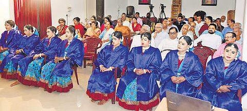 The eight transgenders (front row)   who graduated in a beautician course from  Marthoma Guidance and Training Centre, Vyttila