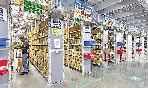 Amazon’s fulfilment centre which was opened near Attibele on Tuesday | Express