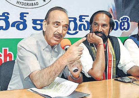 Congress leader Ghulam Nabi Azad in Hyderabad on Wednesday | Express