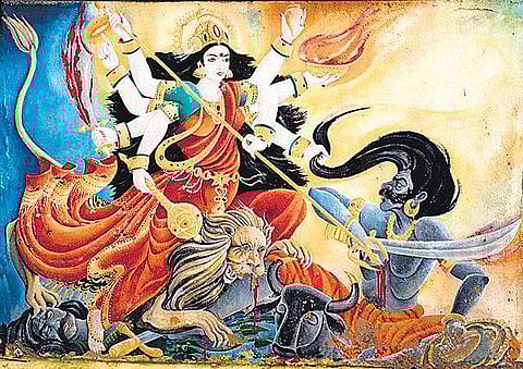 Chandika Triumphs Over Asuras