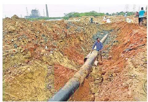 Pipeline-laying work underway in the Ennore creek area  | express