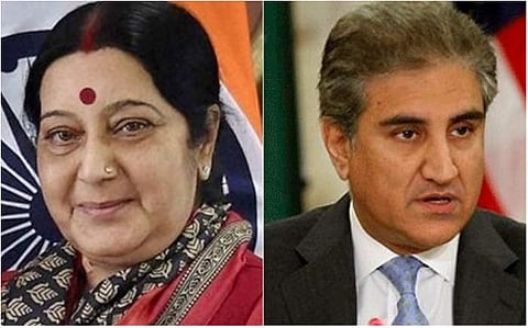 Indian foreign minister Sushma Swaraj and Pakistan’s Foreign Minister Shah Mahmood Qureshi.