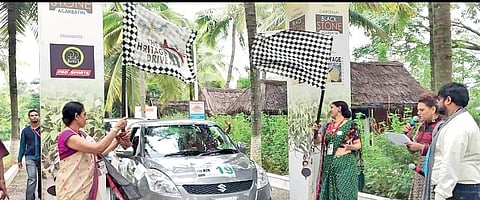The heritage drive motor car rally being flagged off in Bengaluru on Friday