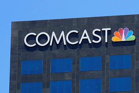 The Comcast NBC logo is shown on a building in Los Angeles, California. (Photo | Reuters)
