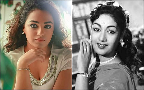 Nithya Menen (L) and Savitri.