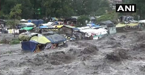 Heavy rains lash Himachal Pradesh, snowfall in Spiti. (Photo | ANI/ Twitter)