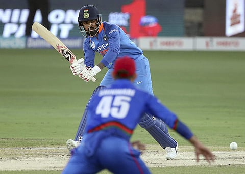 Indian opener KL Rahul plays a shot against Afghanistan during the Asia Cup Super Four clash | AP