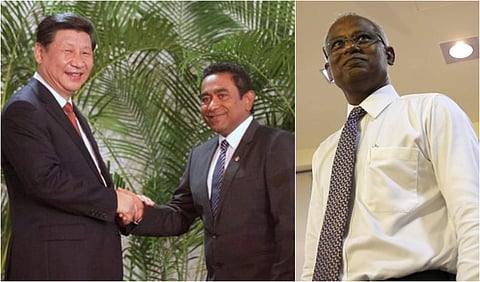 Analysts say Yameen's defeat is another setback for China after the ouster of former Sri Lanka president Mahinda Rajapaksa and former Malaysian premier Najib Razak from power. In photo: (Clockwise) Xi jinping, Abdullah Yameen, Mohammad Solih. | Associated