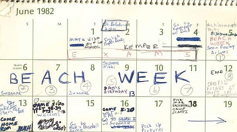 This image released by the Senate Judiciary Committee, Wednesday, Sept. 26, 2018 in Washington, shows Supreme Court nominee Judge Brett Kavanaugh's calendar, from the Summer of 1982. (Photo | AP)