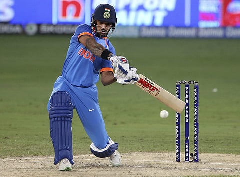India's Shikhar Dhawan plays a shot against Bangladesh during the Asia Cup Super-Four match. (File | AP)