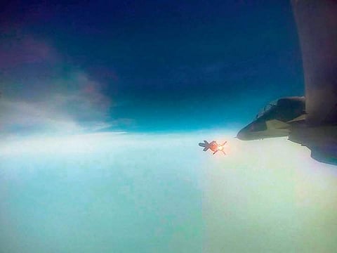 Astra, the indigenously developed Beyond Visual Range Air-to-Air Missile, during its successful test firing from Air Force Station, Kalaikunda on Wednesday | PTI