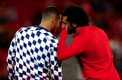 Chelsea's Eden Hazard and Liverpool's Mohamed Salah (Photo | Twitter/Premier League)