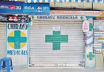 A closed medical shop at RMV Extension  on Friday | Pushkar V