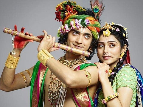 Actor Sumedh Mudgalkar and Mallika Singh as Krishna and Radha.