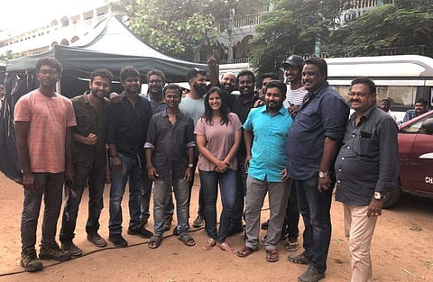 The actress wrote that 'The mandatory group photo after we finish filming a movie.. especially as one as specia as #SarkarDeepavali #Sarkar @ARMurugadoss @sunpictures'.
