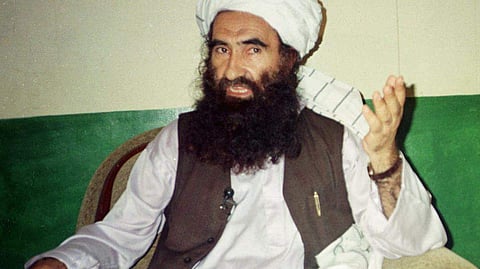 A 1998 file photo of Jalaluddin Haqqani, founder of the militant group the Haqqani network (Photo | AP)