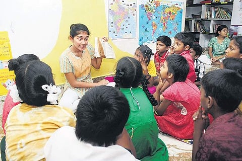 There are 10 teachers and  25 students at the centre  Debadatta Mallick