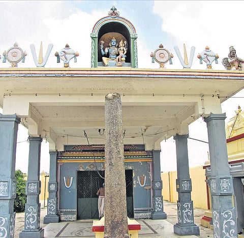 Vishnu temple amid a forest of tamarind trees