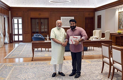 Actor Mohanlal meets PM Narendra Modi