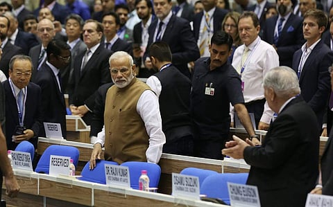 PM Modi launched Niti Aayog's Global Mobility Summit in New Delhi on September 7, 2018 (Photo | Shekhar Yadav/EPS)