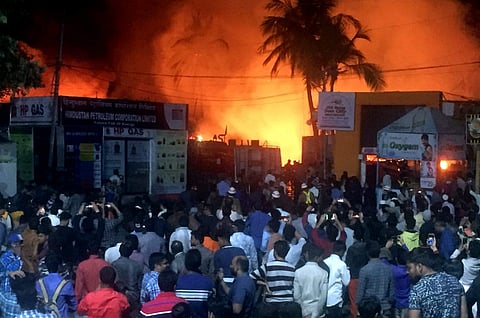 A massive fire broke out at the All India Industrial exhibition (AIIE) or Numaish during the late hours of Wednesday sending panic waves among the thousands present. | PTI