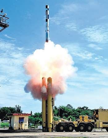 BrahMos missile being test fired off Odisha coast on Monday
