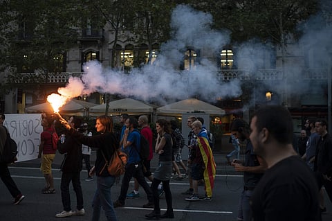 Activists advocating for Catalonia's secession from Spain blocked major highways, train lines and avenues across the northeastern region in October 2018. ( Photo | AP)