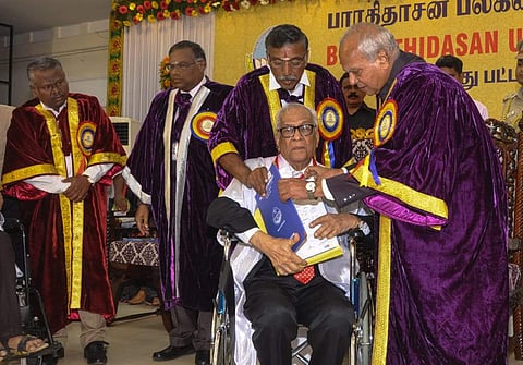 SM Miskeen receiving PhD from the governor of Tamil Nadu on Tuesday (Photo|EPS)